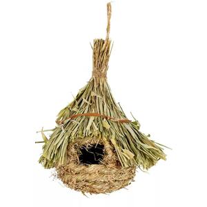 Small  Green Woven Hanging Birdhouses - 17x17x27cm - Brown