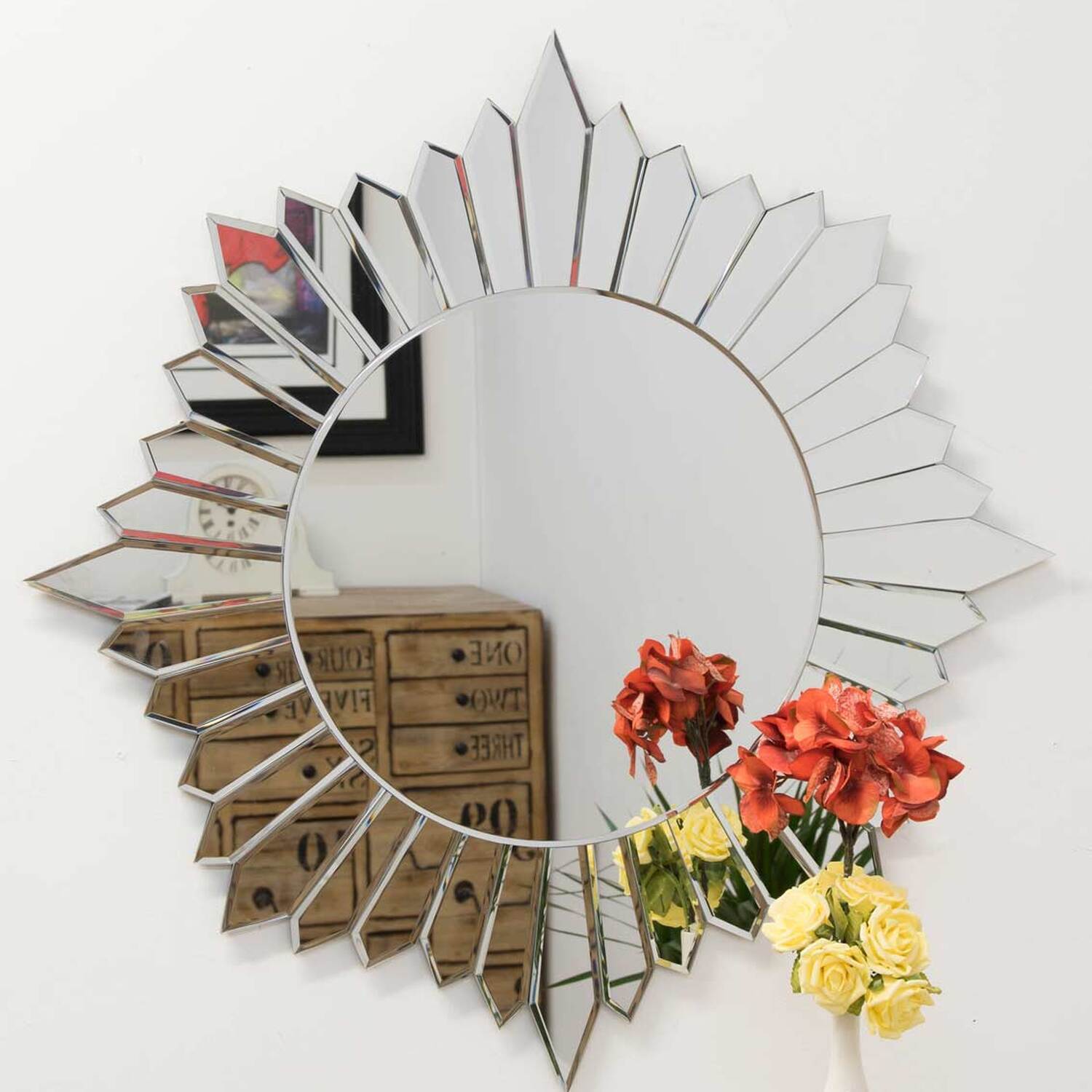 Image of MirrorOutlet Sunburst All Glass Modern Design&hellip;