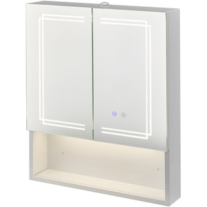 LED Mirror Cabinet with Double Door Storage