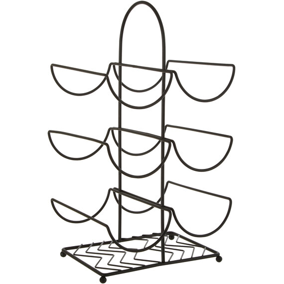Vertex Black Powder Coat 6 Bottle Wine Rack