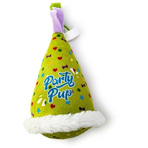 HugglePets Party Pup Hat Squeaky Dog Toy  - Lime