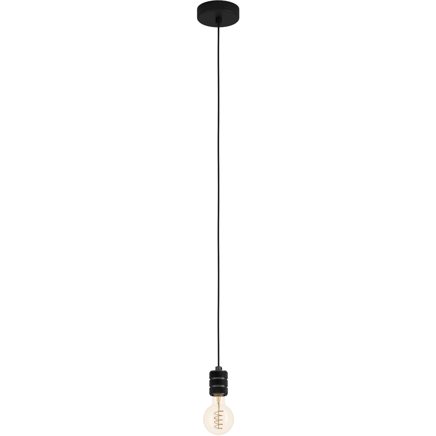 Eglo Single Pendant Light E27 Black Yorth - Nickel-nero Black
