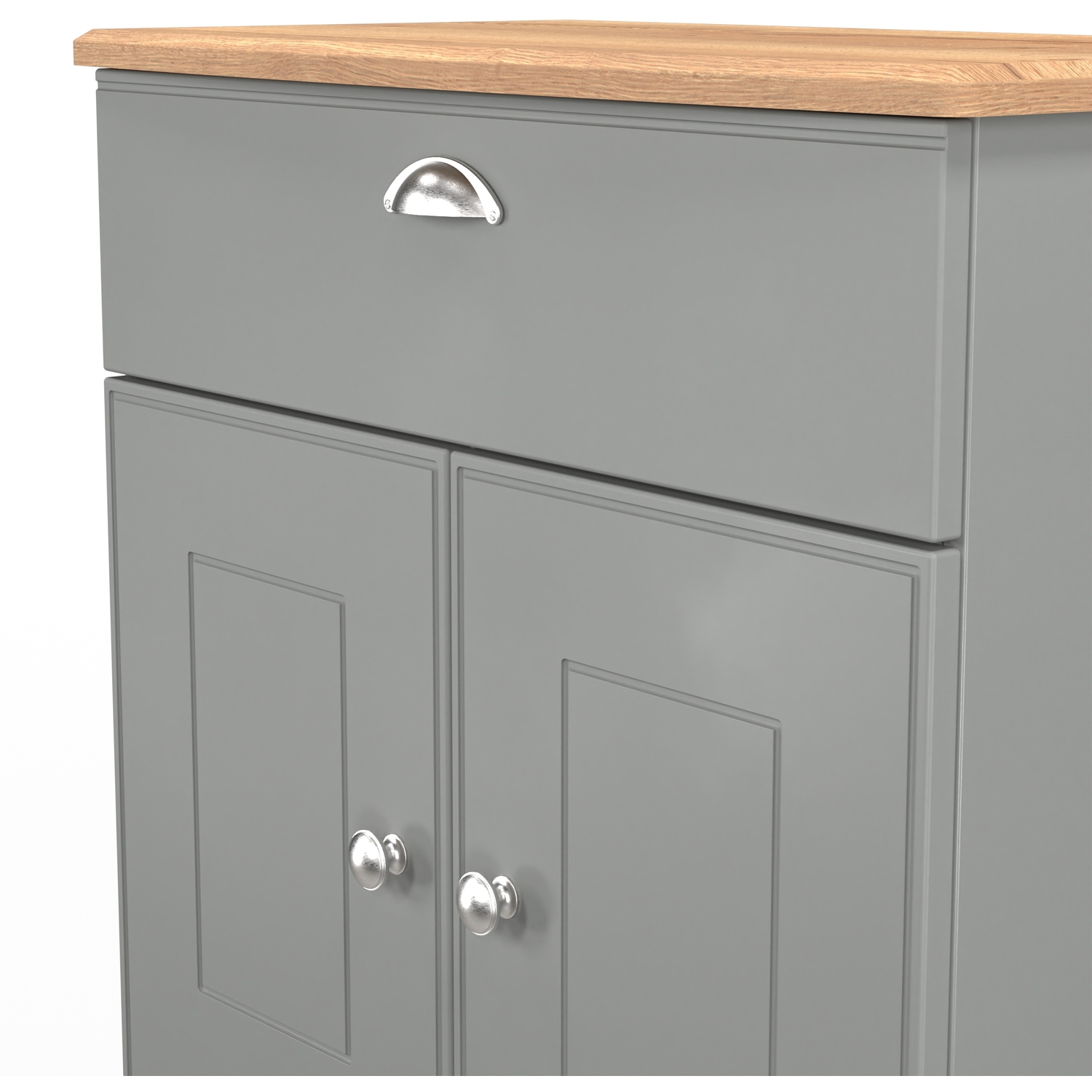 Victoria Ready Assembled 1 Drawer 2 Door Sideboard - Dusk Grey Riviera Oak