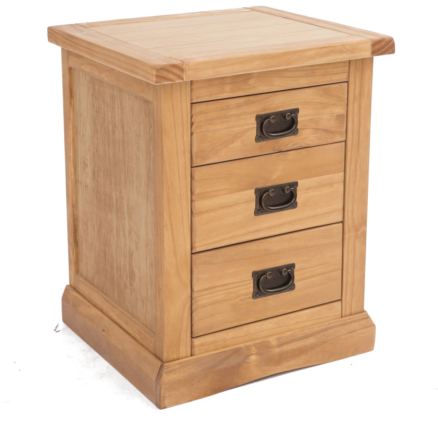 B&Q -  Lucca 3 Drawer Bedside Table Brass Drop Handle - Image 4