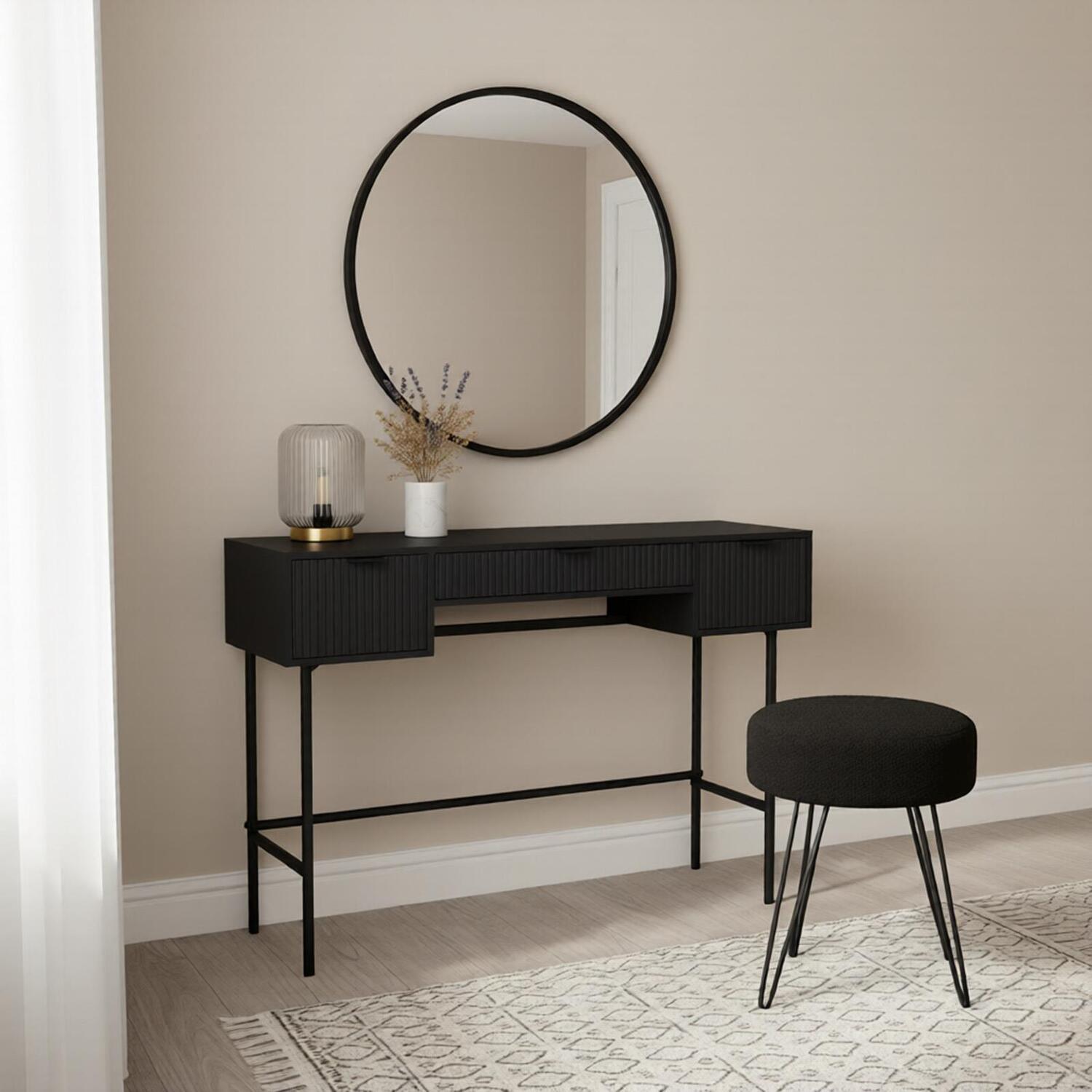 Ohs Ribbed Dressing Table - Black