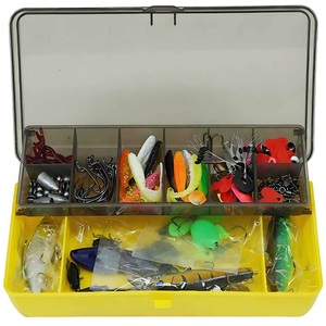 144PCS Fishing Lures Tackle Box Set Hooks Baits Minnows Worms Plier Sea Bass Kit