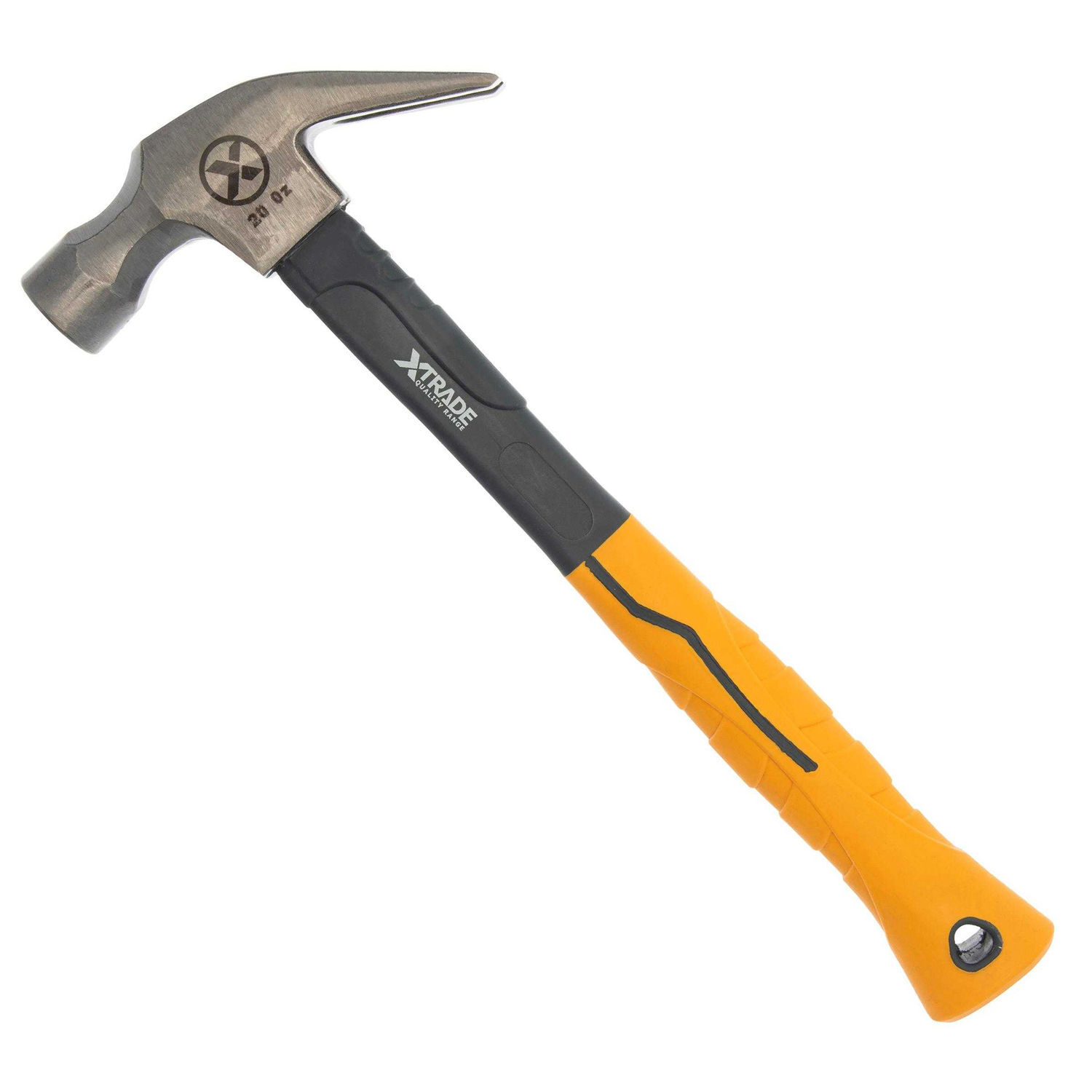 Xtrade Fibreglass Claw Hammer - Yellow/Grey