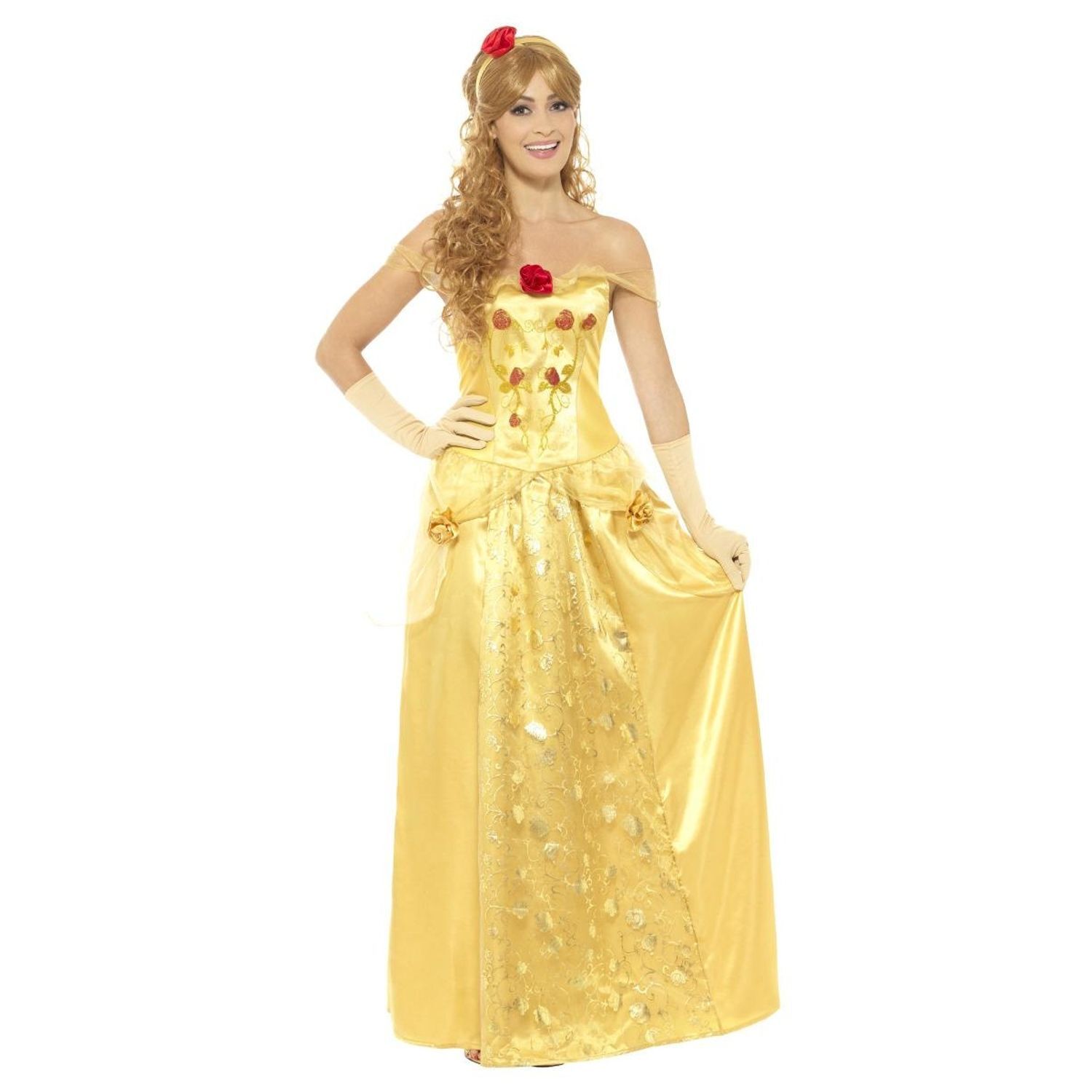Beauty And The Beast Womens/Ladies Belle Princess Costume - Gold / Xl