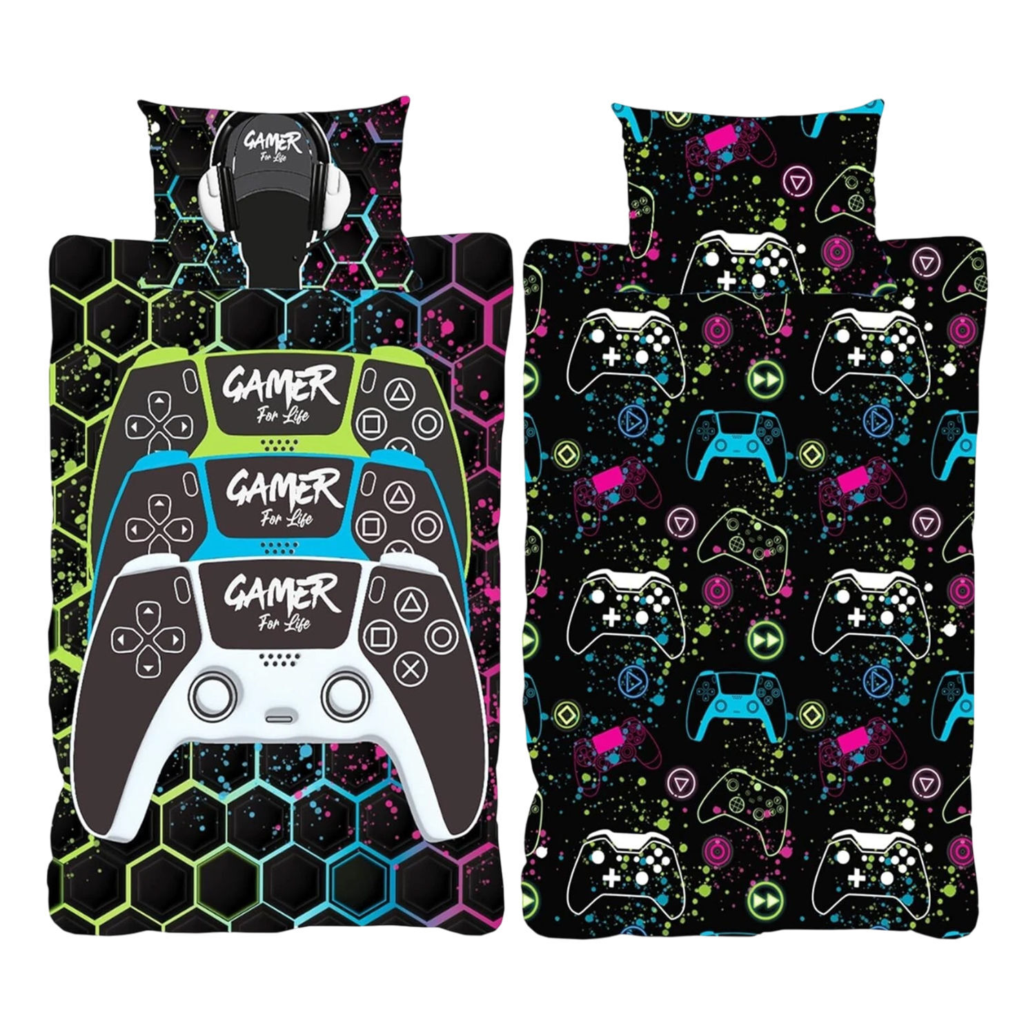 Floso Gamer For Life Graffiti Reversible Duvet Set - Multicoloured