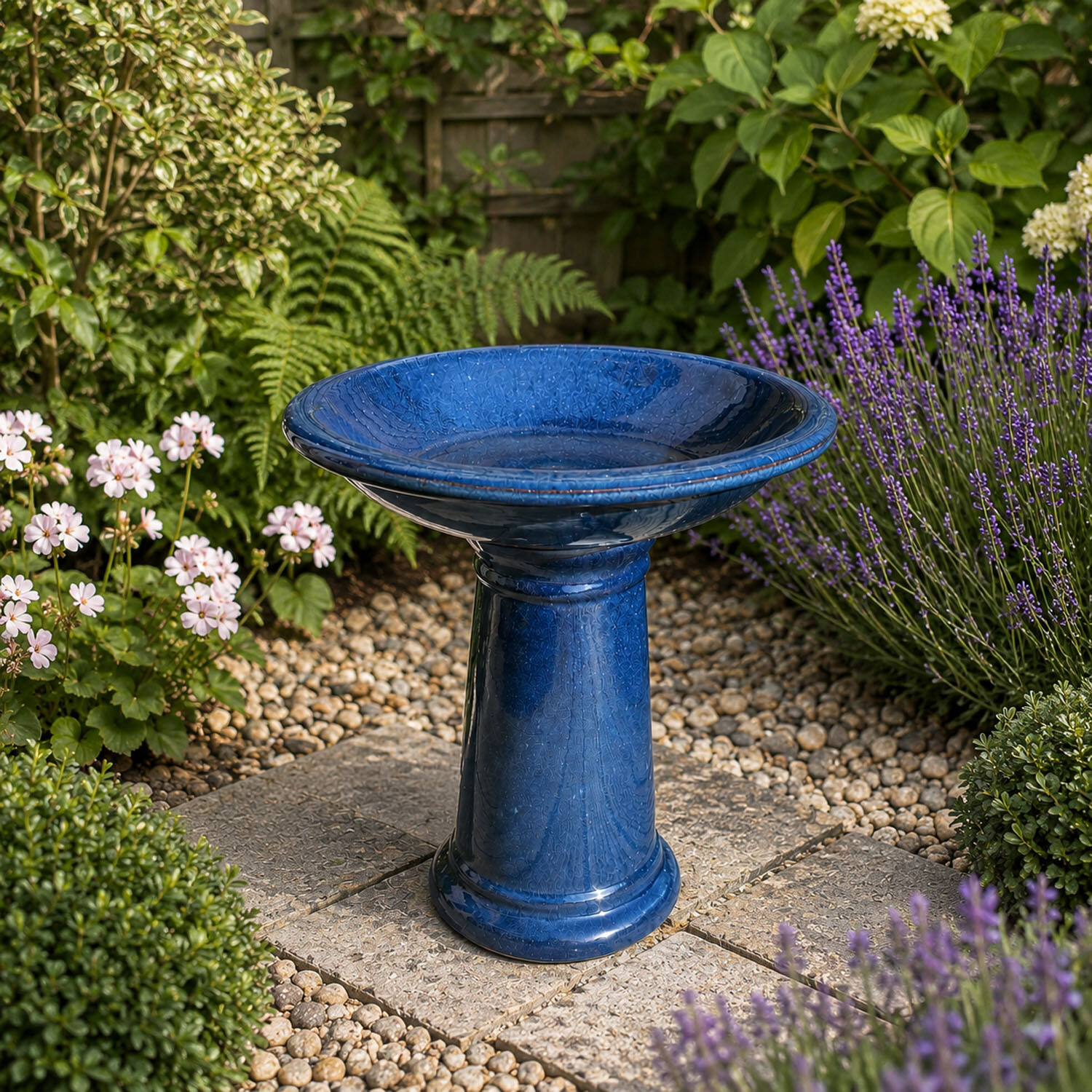 Image of Bird Bath - Blue