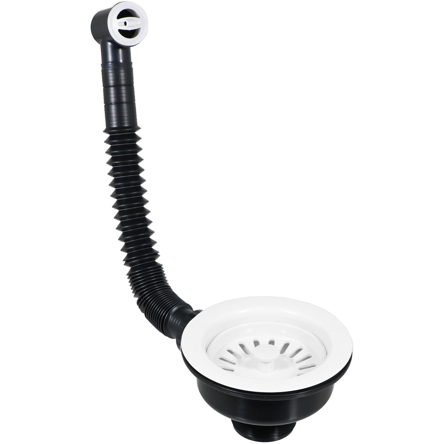 Spares2go Sink Basin Waste Basket Strainer Plug - White