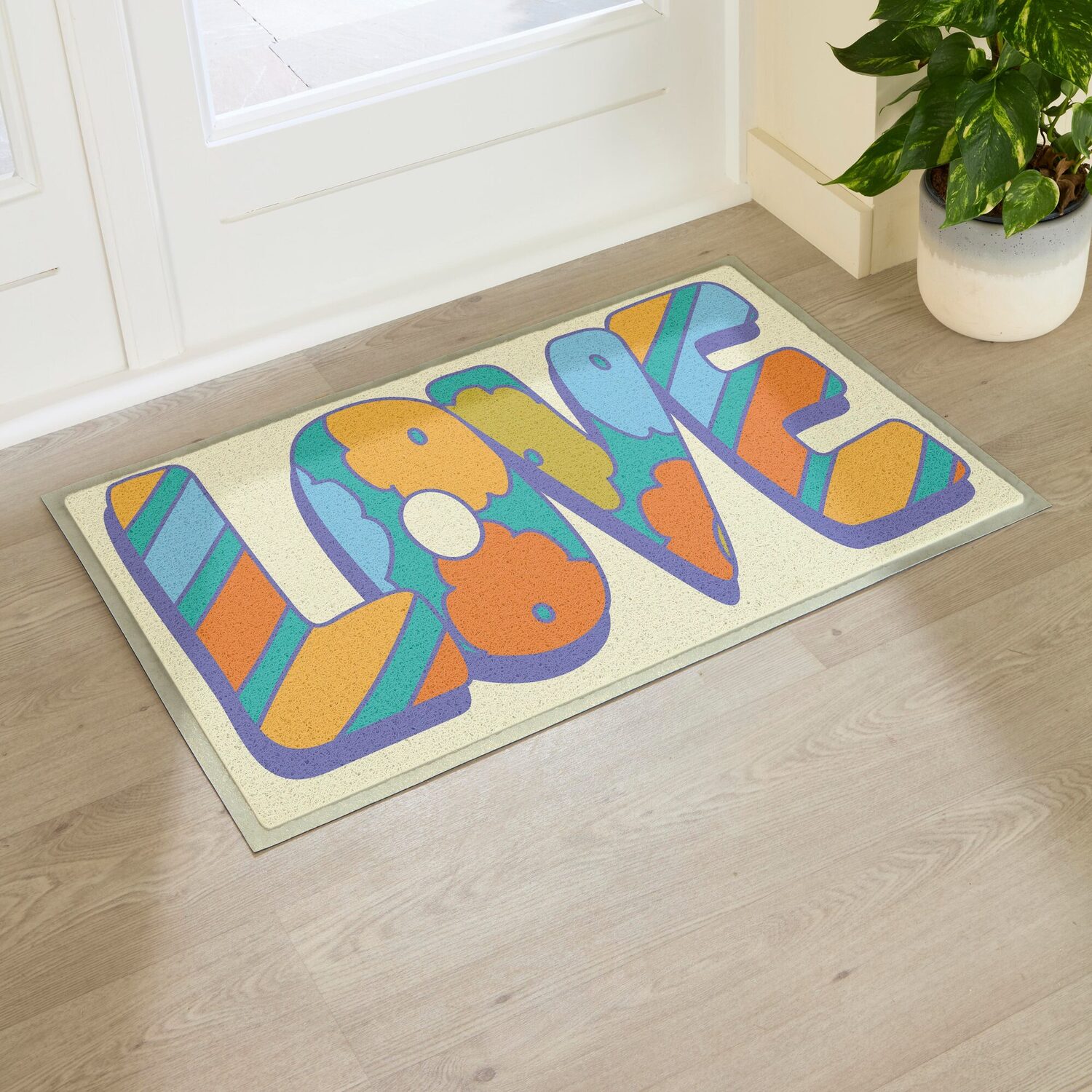 Artsy Mats Elizabeth Olwen Love Indoor/Outdoor Doormat (90X60cm) - Multi / 90 X 60Cm