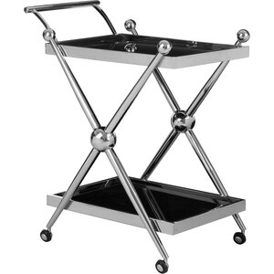 Novo 2 Tier Silver And Cross Design Trolley