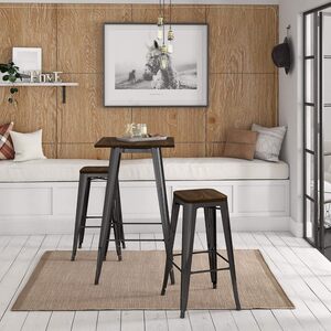 Dorel Home Fusion 30 Bar Stool Metal Black 2PK