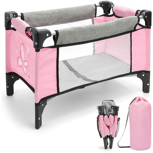 Baby Dolls Crib Foldable Baby Doll Bed for Up to 18 Inch Baby Dolls