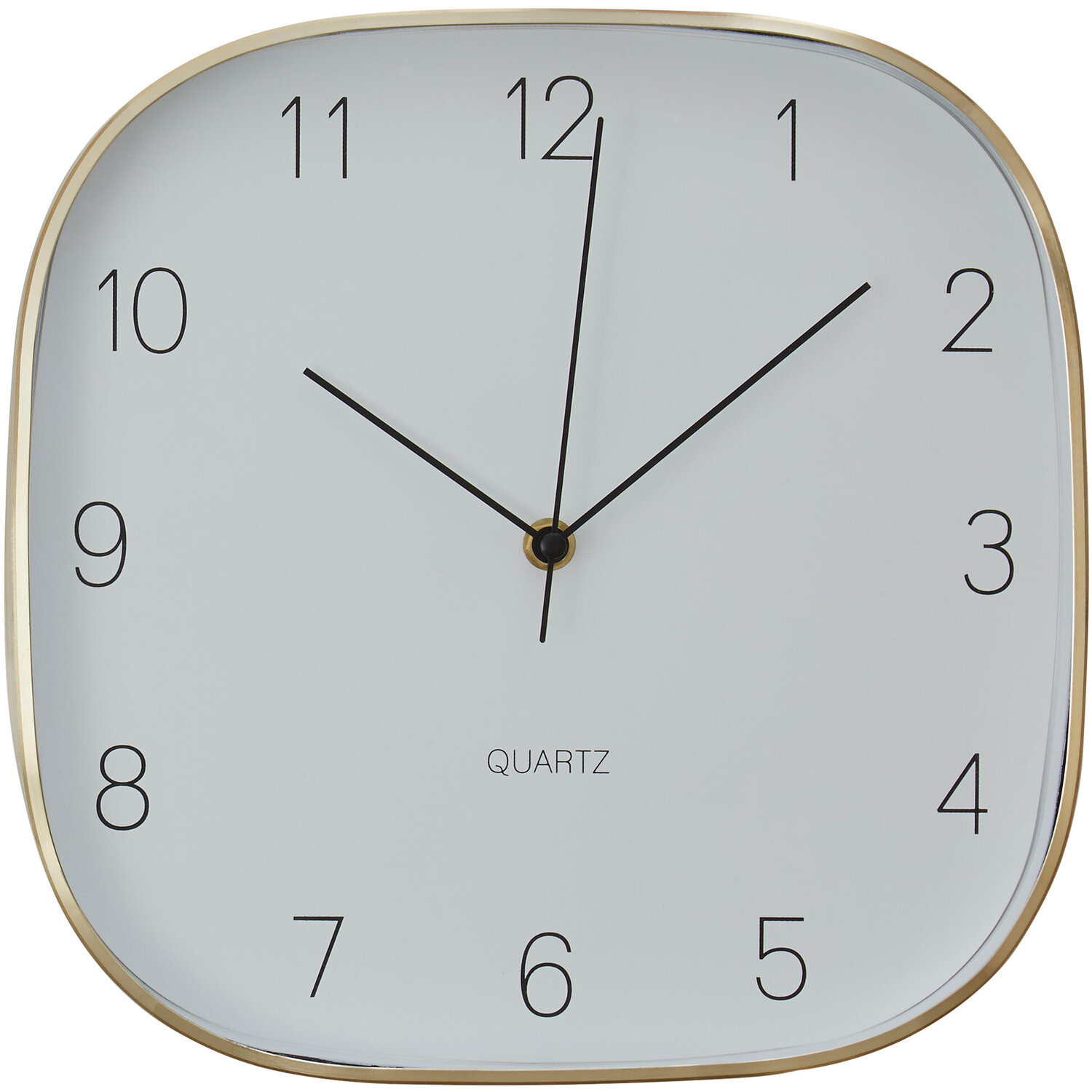 Interiors By Premier Elko 29Cm Dia Square Gold Finish Case Wall Clock - Gold