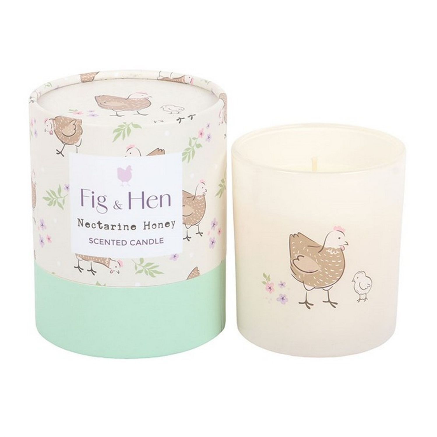 Something Different Nectarine Honey Mother Hen Scented Candle - Green/White