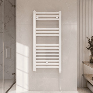 Balterley Ellastone Contemporary Electric Vertical Round Towel Rail with 13