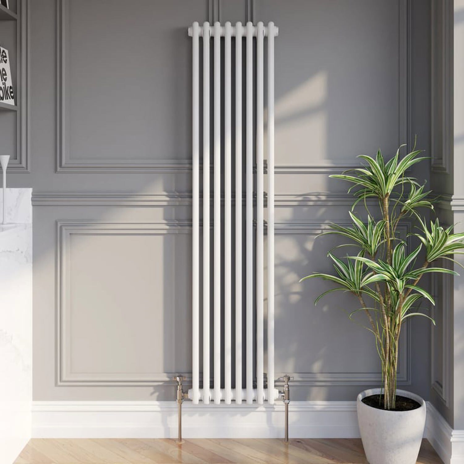 Temprazo Traditional Colosseum Double Bar Column Radiator White 300 X 605Mm - White / 380Mm / 1600Mm / 70Mm