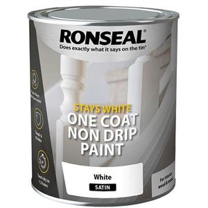 Ronseal, Stay White, One Coat Satin, 750ml, Paint, Non Drip
