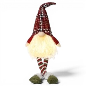 Light Up Tartan Gonk Christmas Decoration