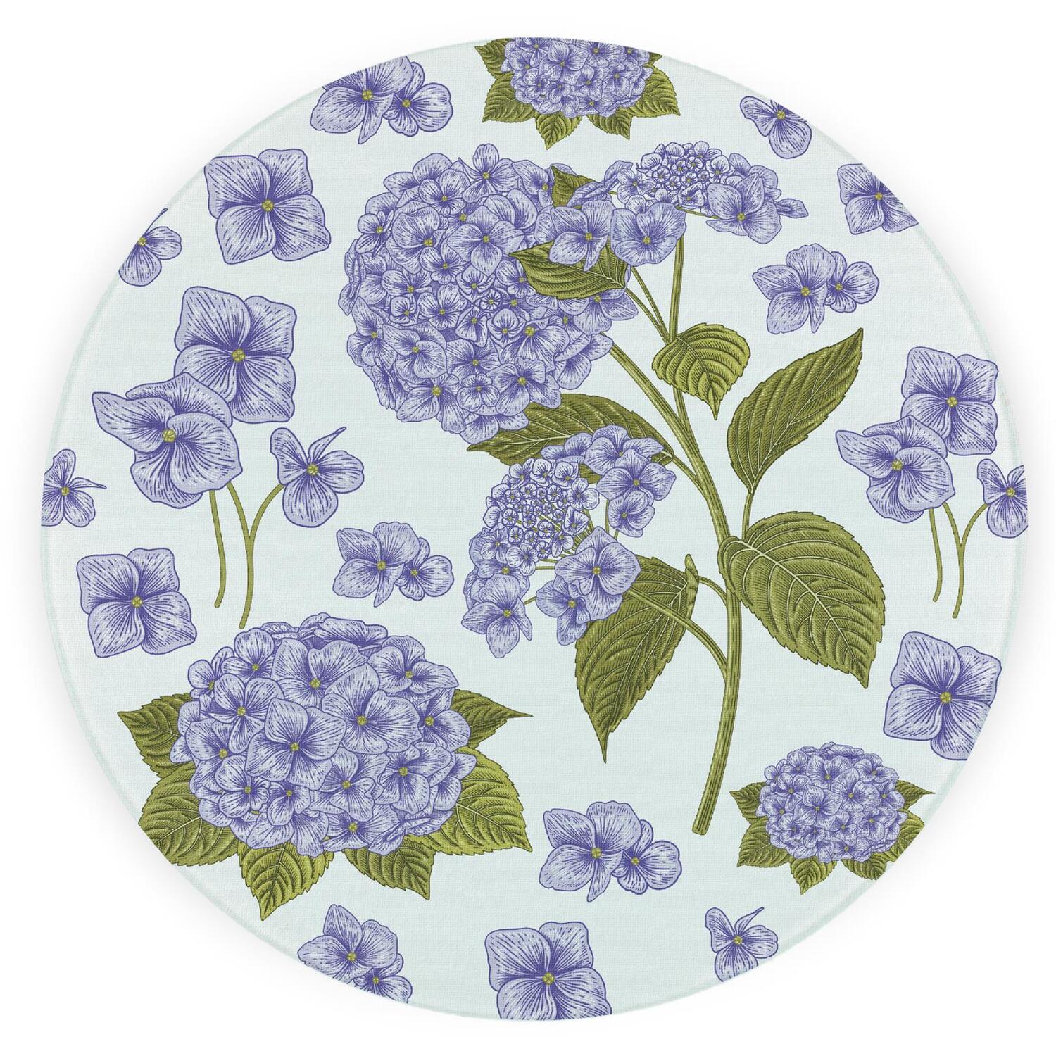 Image of Hydrangeas Round Worktop Protector - Textured&hellip;