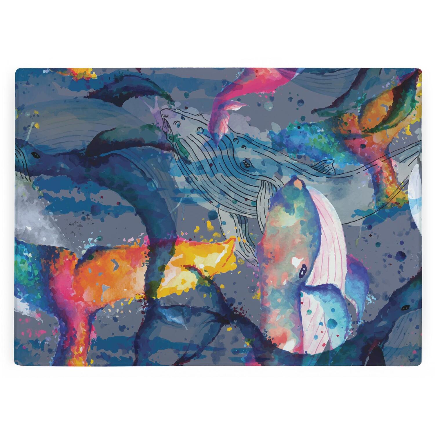 Image of Painted Whales Large Smooth Glass Worktop&hellip;