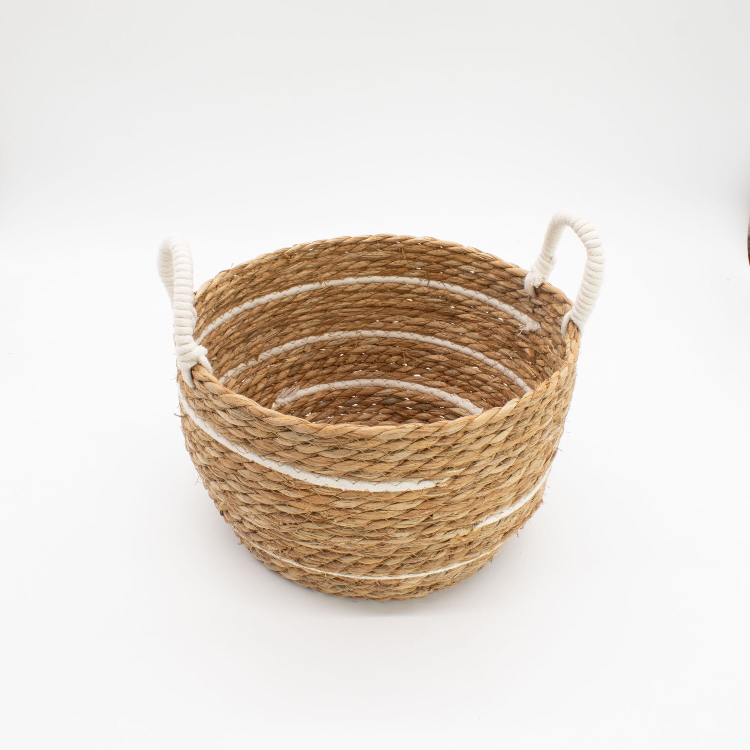 Image of Cotton and Seagrass Large Stripe Baskets&hellip;