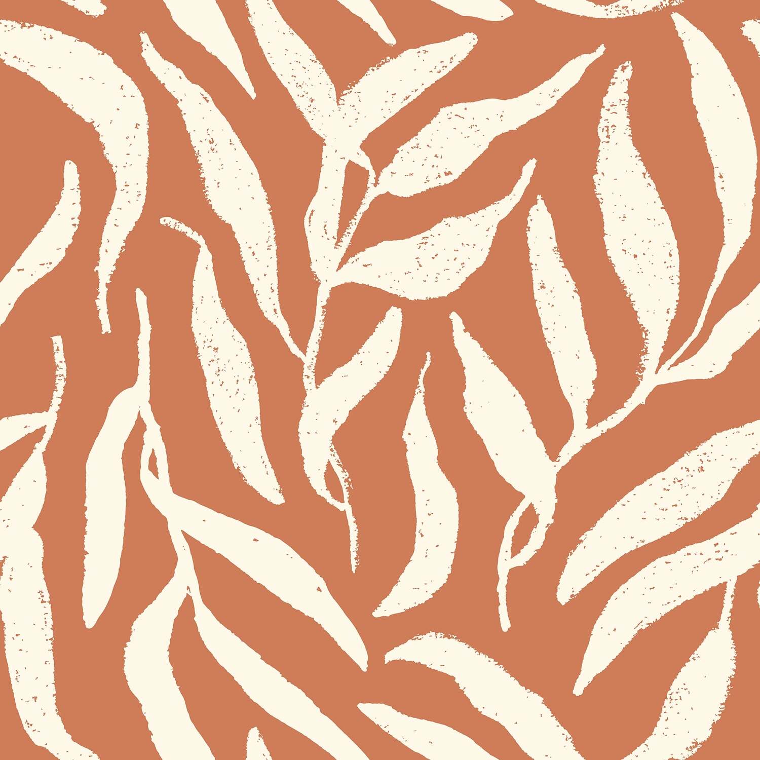 I Love Wallpaper Sample Of Olive Leaf Wallpaper In Cream On Terracotta - Red