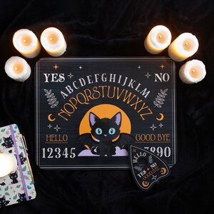 Mystical Bat Cat Talking Spirit Board with Planchette for Fun