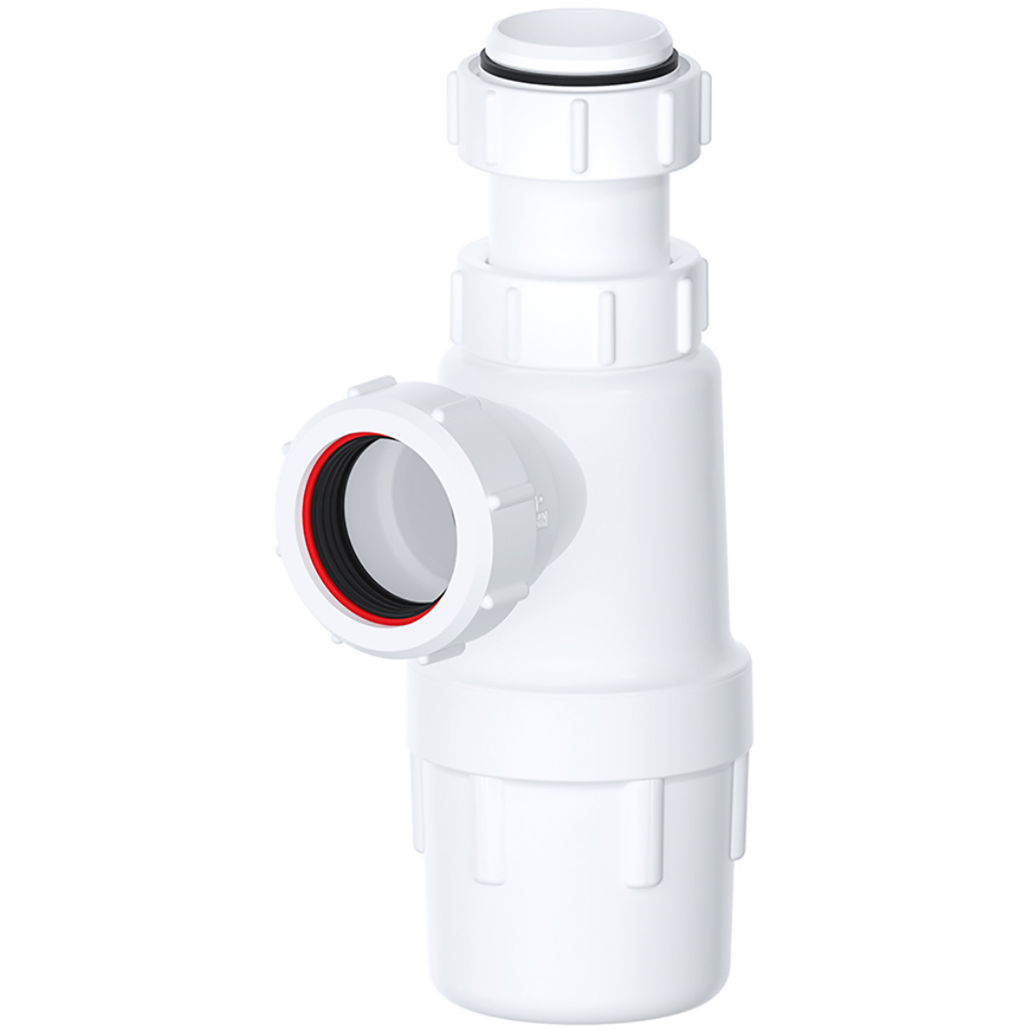 Spares2go Telescopic Waste Bottle Trap 40Mm 1.5" Basin Bidet Urinal Bathroom Kitchen Sink 75Mm Seal - White