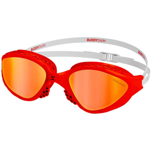 OzeanX Swim Goggles Red White/Orange Mirror