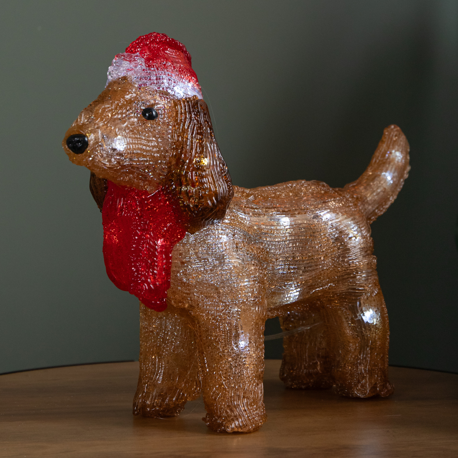 25cm Battery Operated Light Up Christmas Ice Dachshund With 30 Cool White LEDs - Samuel Alexander | TJ Hughes - Image 2
