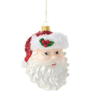 Festive Glass Santa Decoration