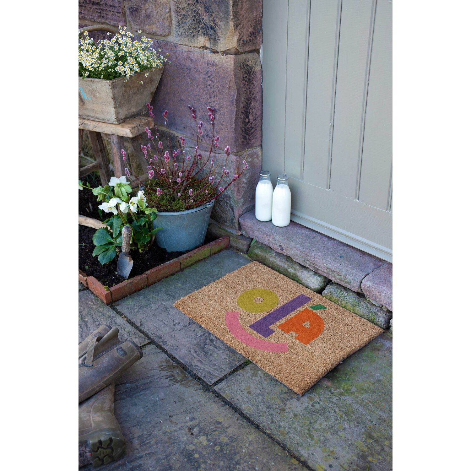 Artsy Mats Elizabeth Olwen Ola Coir Doormat (60X40cm) - Brown