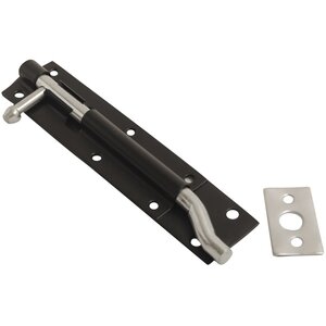 Dzina Steel Sliding Tower Door Bolt Necked 100mm x 40mm (4 Inch) Black Pack of 1