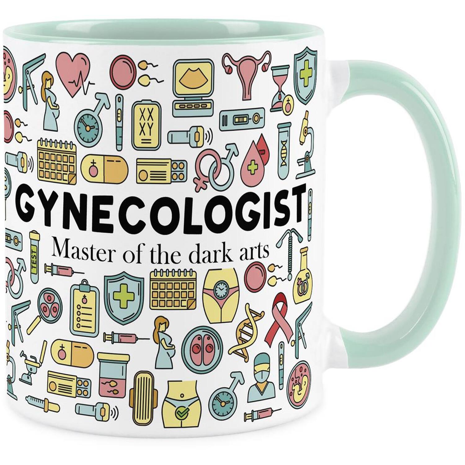 B&Q - Gynecologist MugHumorous Healthcare Jobs Themed Novelty GiftsTea/coffee Hot Drinks Mint Green Ceramic Cup Present - Image 2