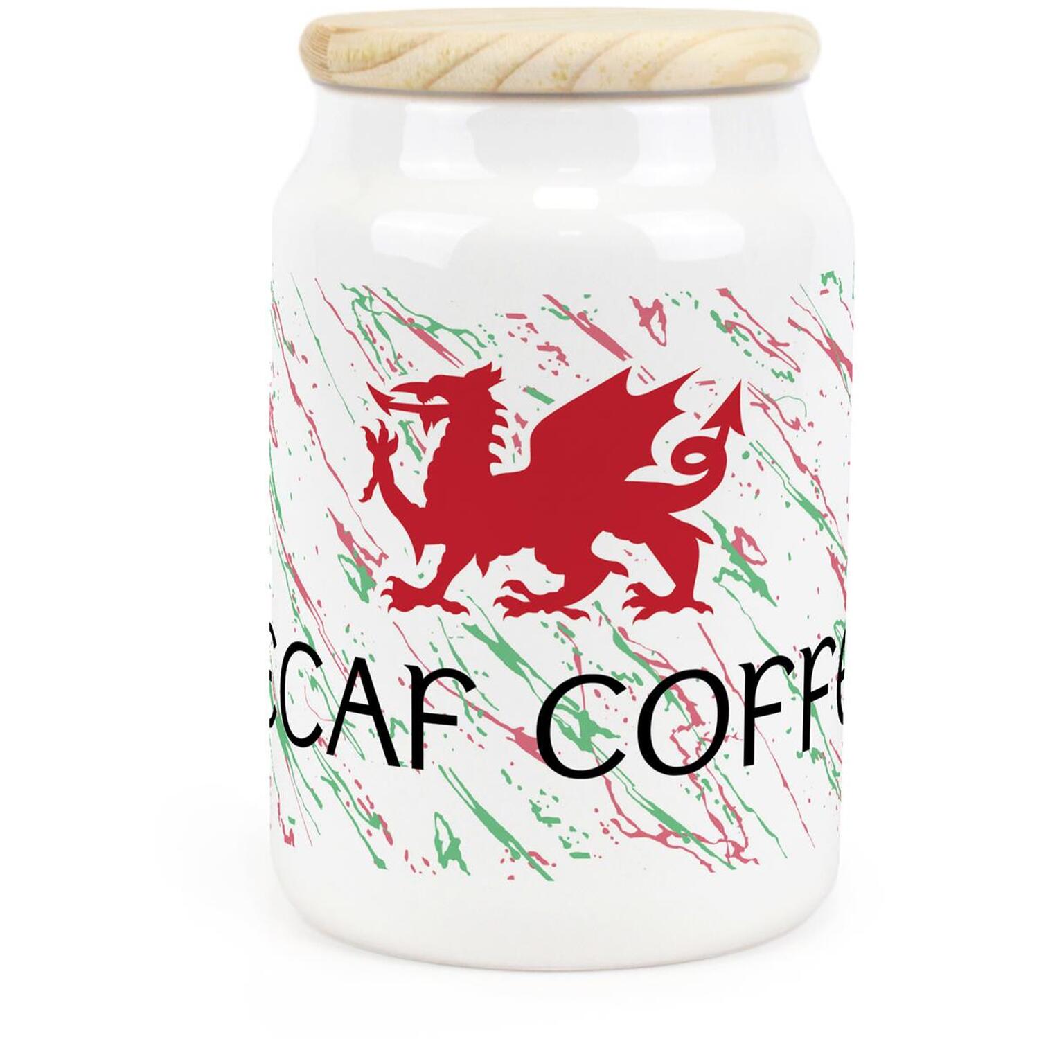 Purely Home Welsh Dragon Ceramic Decaf Coffee Storage Canister - Red