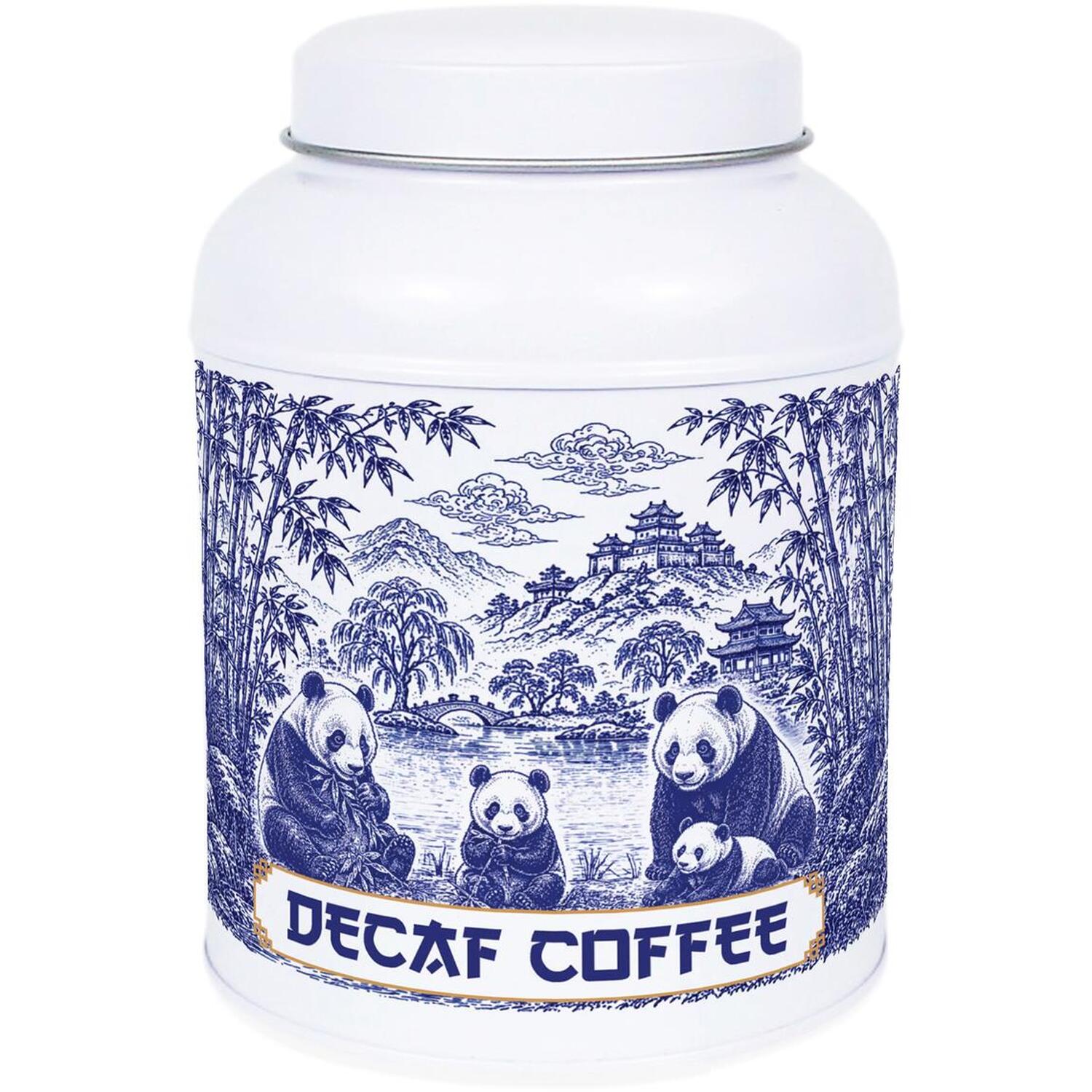 Purely Home Forest Pandas Tea, Coffee & Sugar Canisters - Small Kitchen Storage Tins - Decaf Coffee