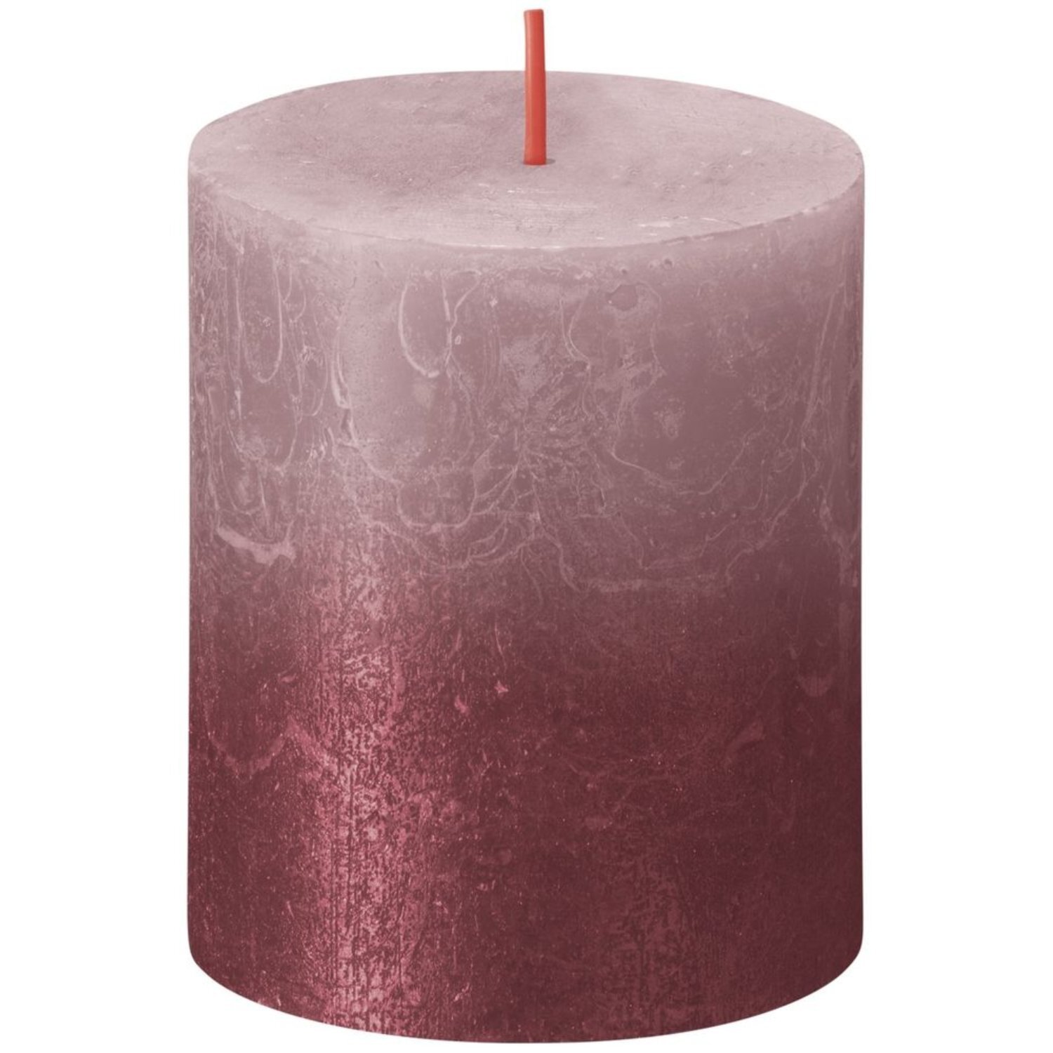 KDMD Rose Red Bolsius Rustic Metallic Candle 80 x 68mm Pack of 2