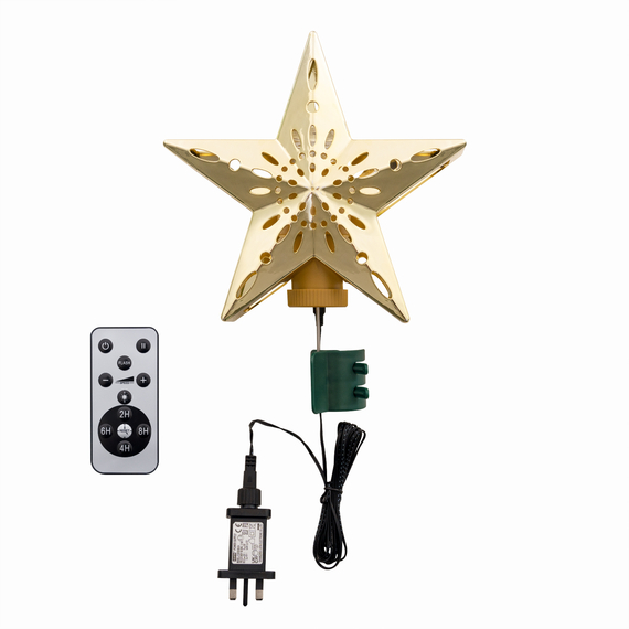 Gold Star Tree Topper-Cut-Out Snowflake Design