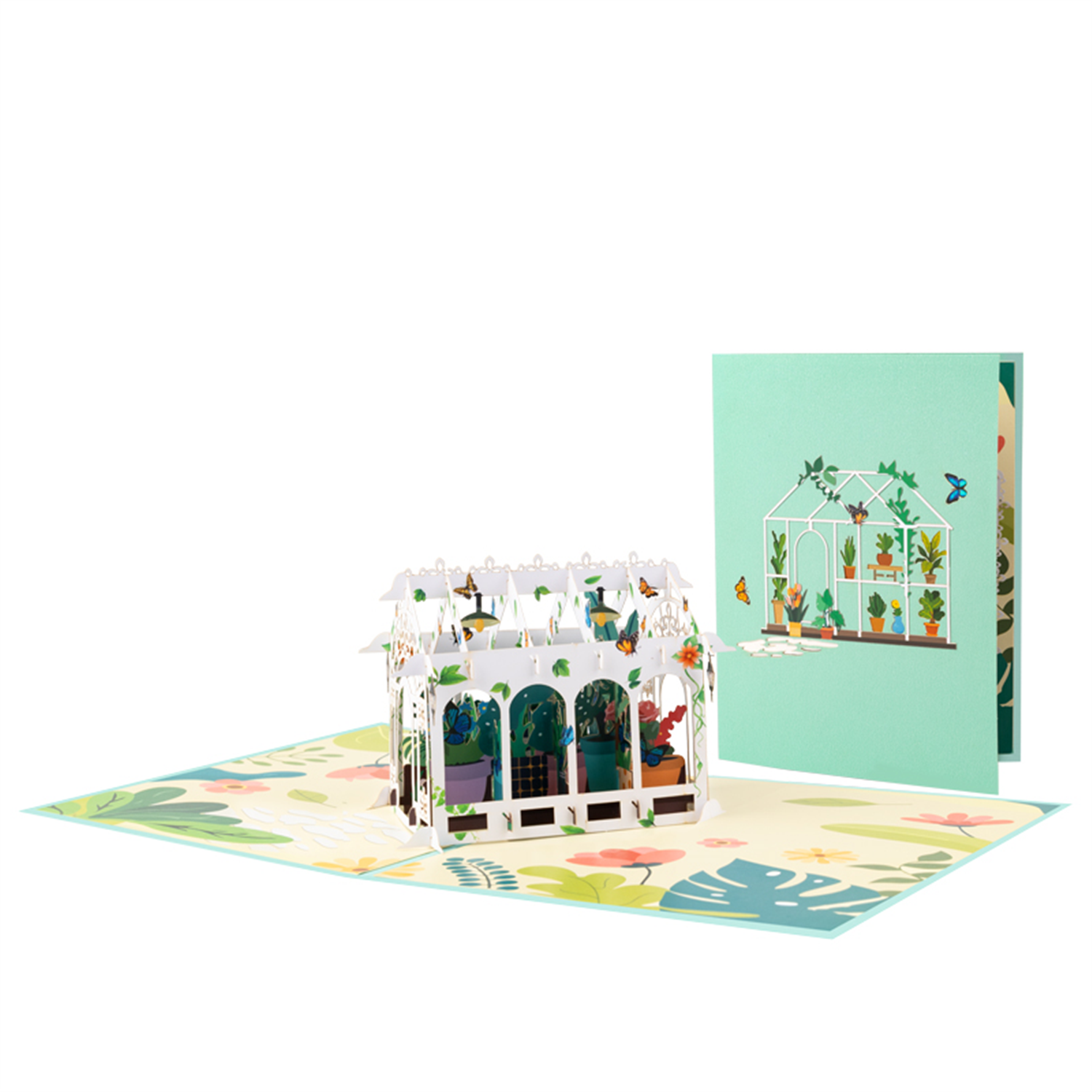 Blooming Haven Botanical 3D Greenhouse 3D Pop Up Greeting Card - Image 2