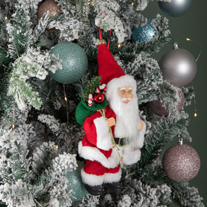 Samuel Alexander Red and White Traditional Hanging Santa Pendant - 24cm