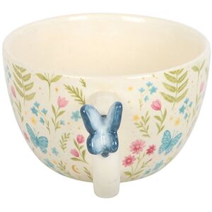Luna Bloom Floral Print Mug with Butterfly