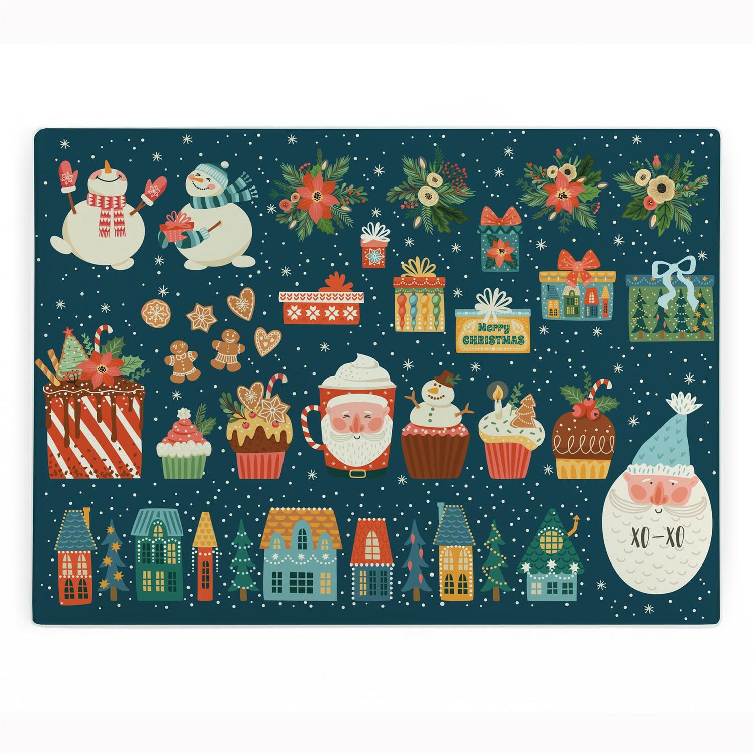 Image of Christmas Icons Large Smooth Glass Worktop&hellip;