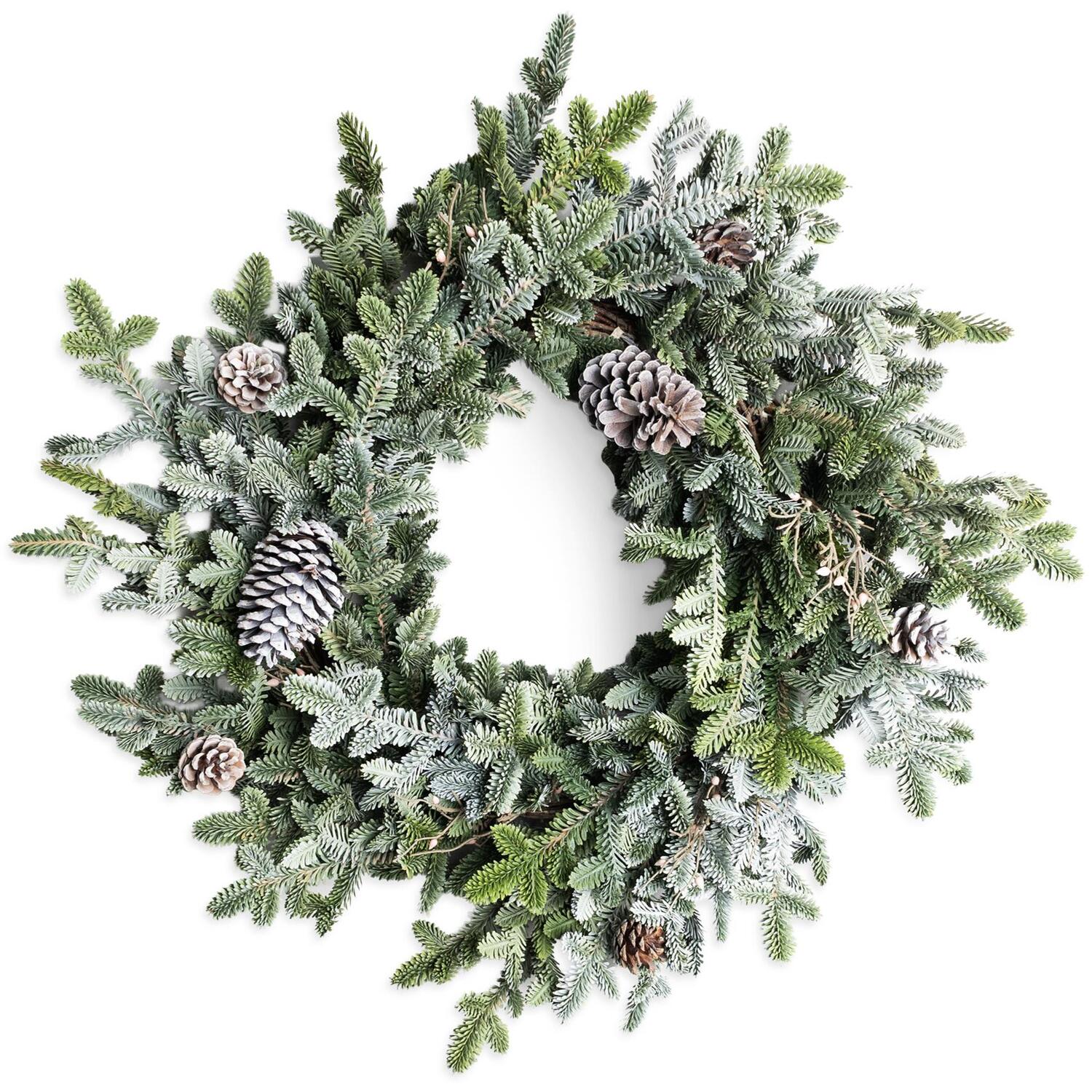 Shatchi Berries Leaves Wreath - Green / 70.0Cm / 3.0Kg / Cypress Pine / 30.0