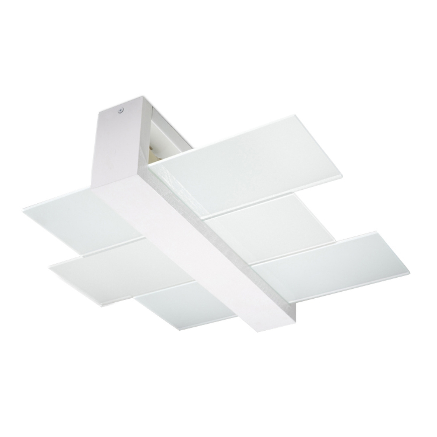 Sollux Feniks 2 Ceiling Light - White Wood & Glass - E27 Bulb Socket - Modern Scandinavian Design - 43x43x12cm - Image 3