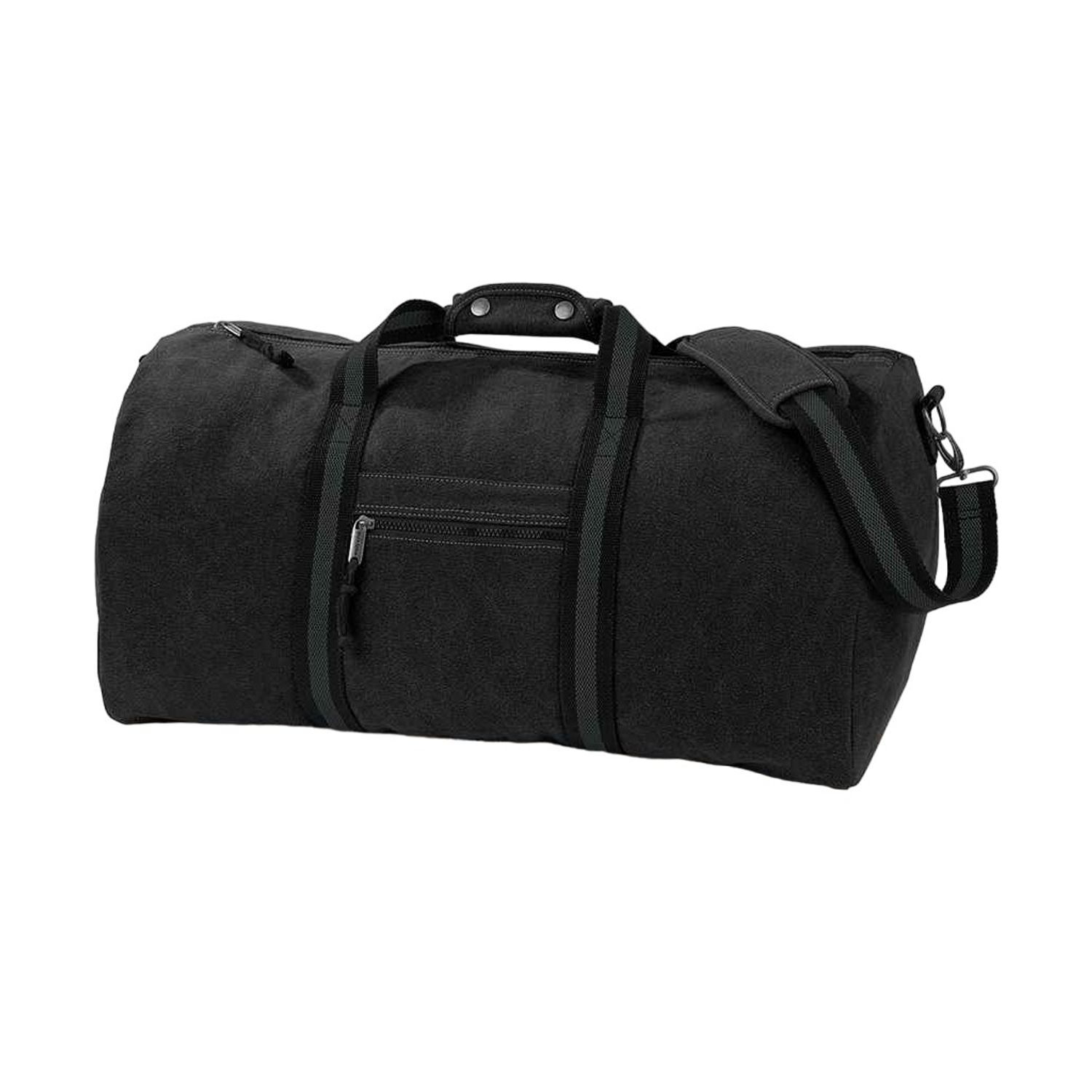 Quadra Vintage Canvas Duffle Bag B - Vintage Black