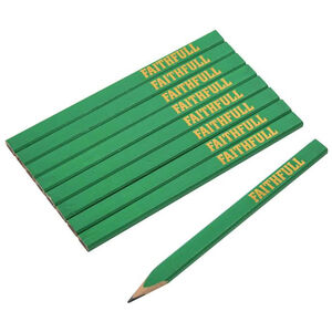 Faithfull Carpenter's Pencils - Green / Hard (pack 10)