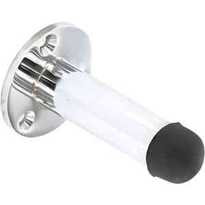 Pack of 12 Dzina 63mm 2 1 2 inch Projecting Wall Mounted Pillar Door Stop Chrome Finish Pack 1